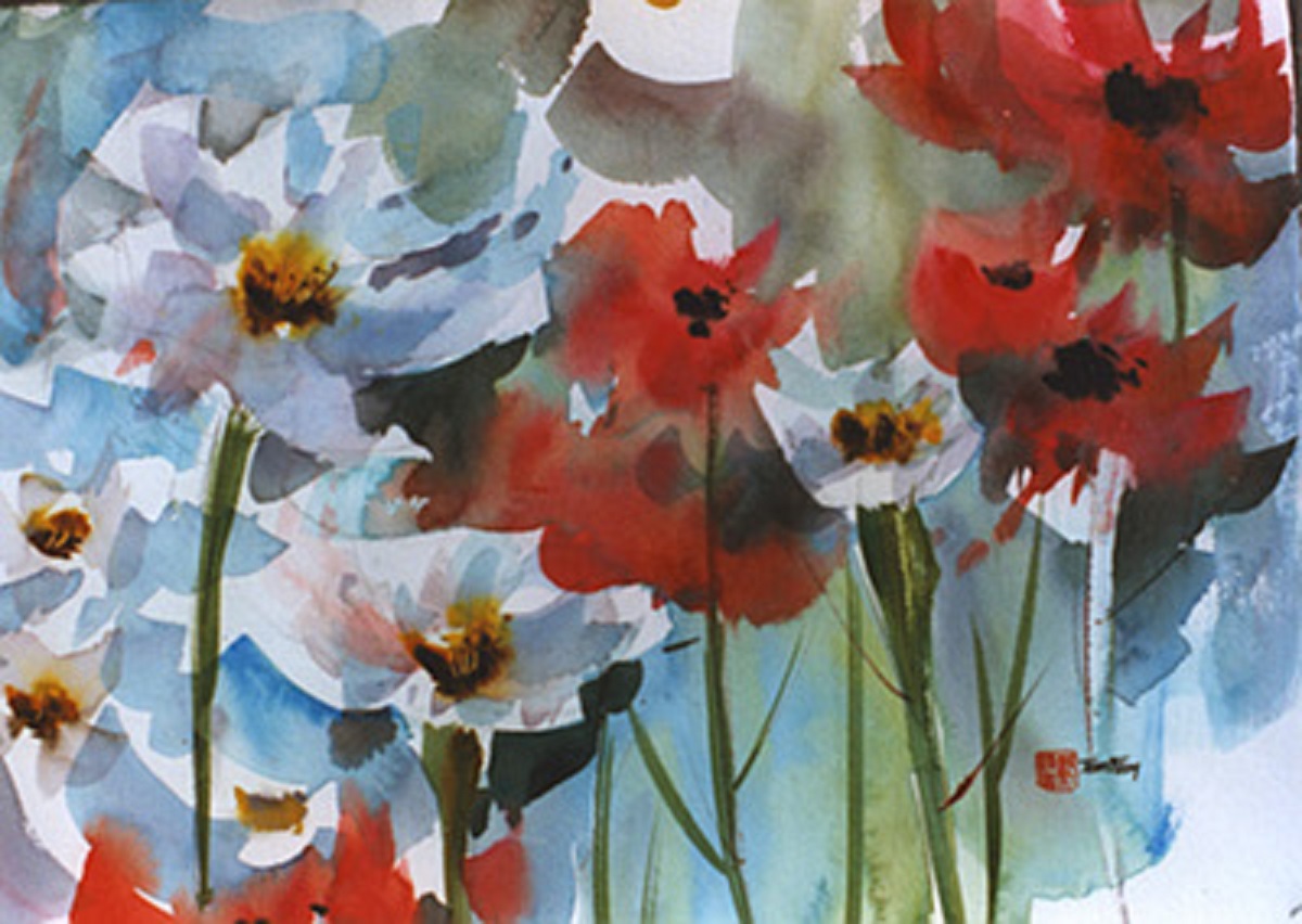 1200x852 Tom Fong Flowers400284 - Famous Watercolor Flower Paintings