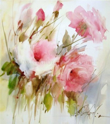 444x500 Watercolor Paintings Of Flowers It Is True - Famous Watercolor Flower Paintings