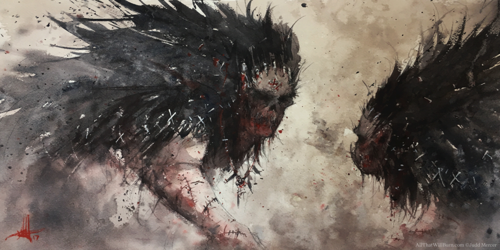 1000x500 Fantasy Judd Mercer Watercolor Art - Fantasy Watercolor