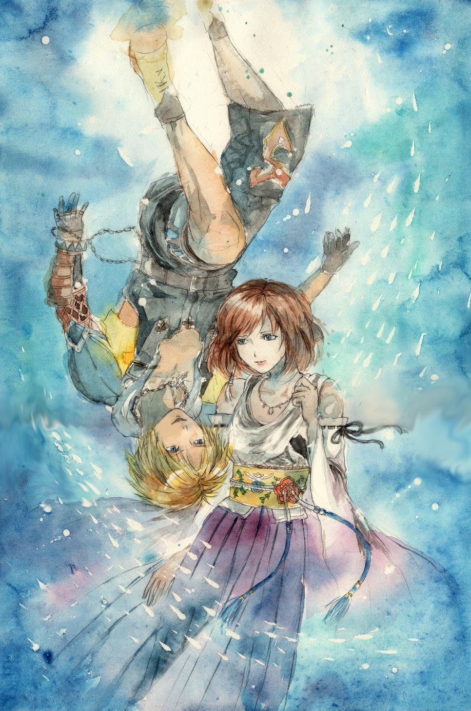 966x1457 Final Fantasy X Image - Fantasy Watercolor