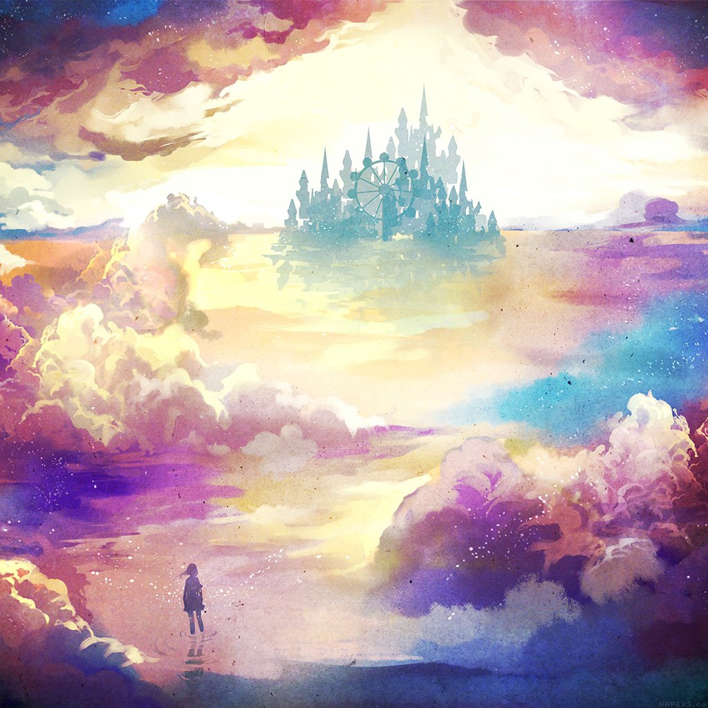 1024x1024 I Love Papers Ag06 Kanehiko Fantasy Illust Watercolor Art - Fantasy Watercolor