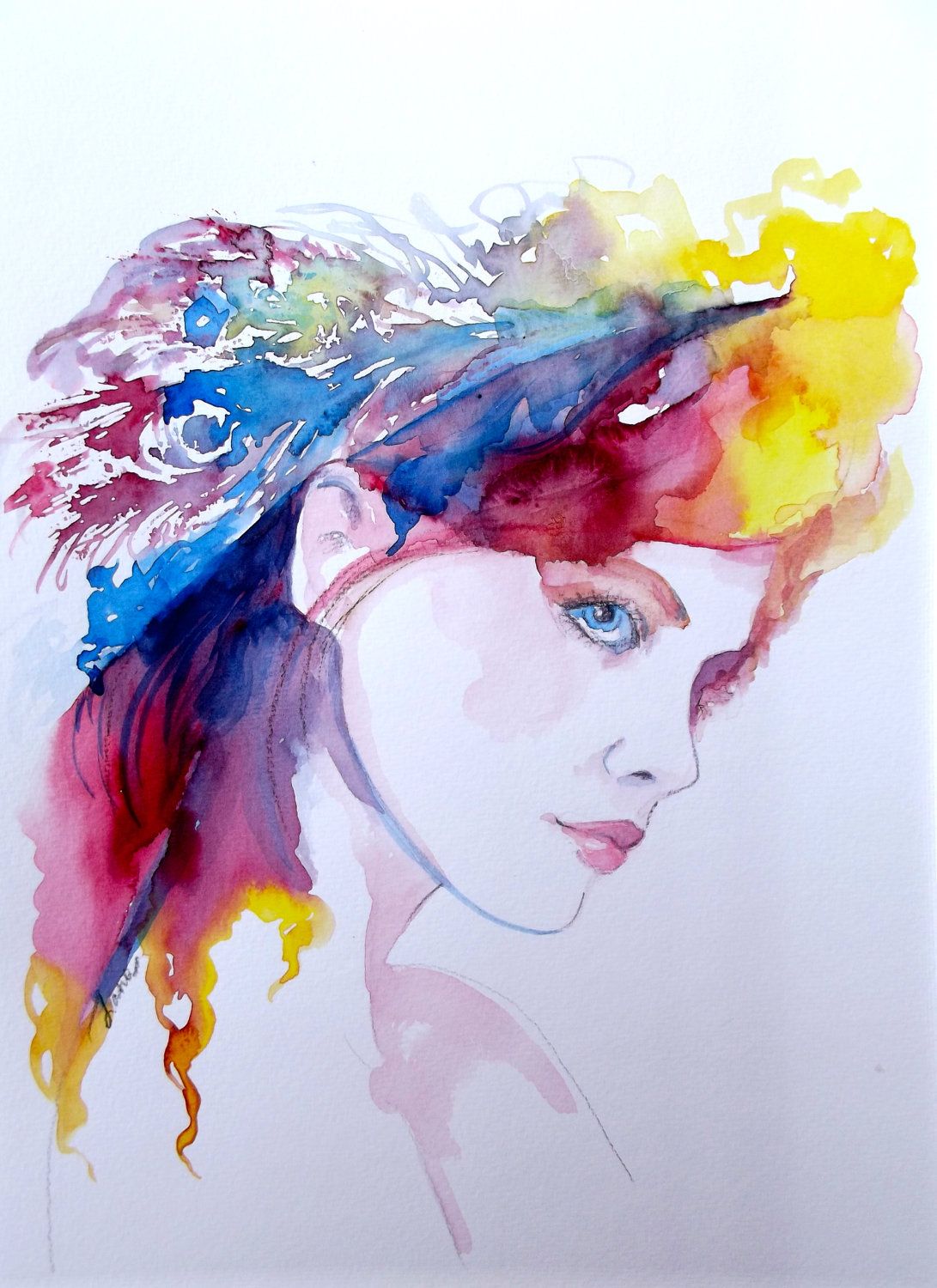 1091x1500 Original Sold - Fantasy Watercolor