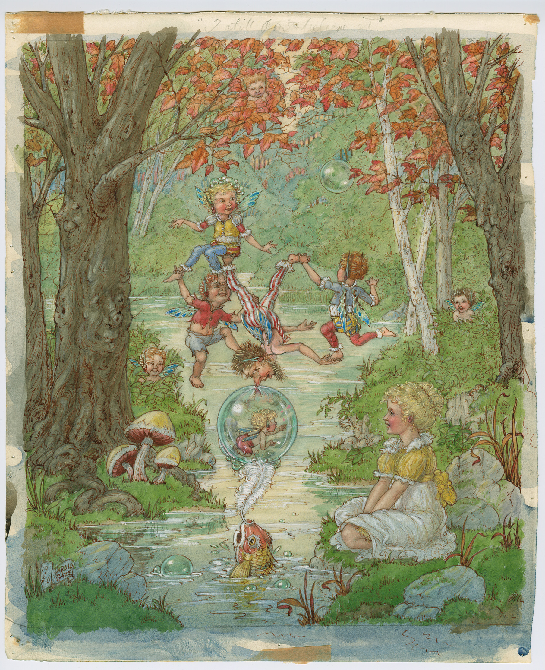 1808x2222 Painting For Sale Harold Gaze Fairy Artwork Illustration Art - Fantasy Watercolor