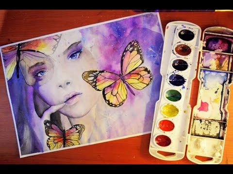 480x360 Watercolor Speed Painting Fantasy Girl - Fantasy Watercolor