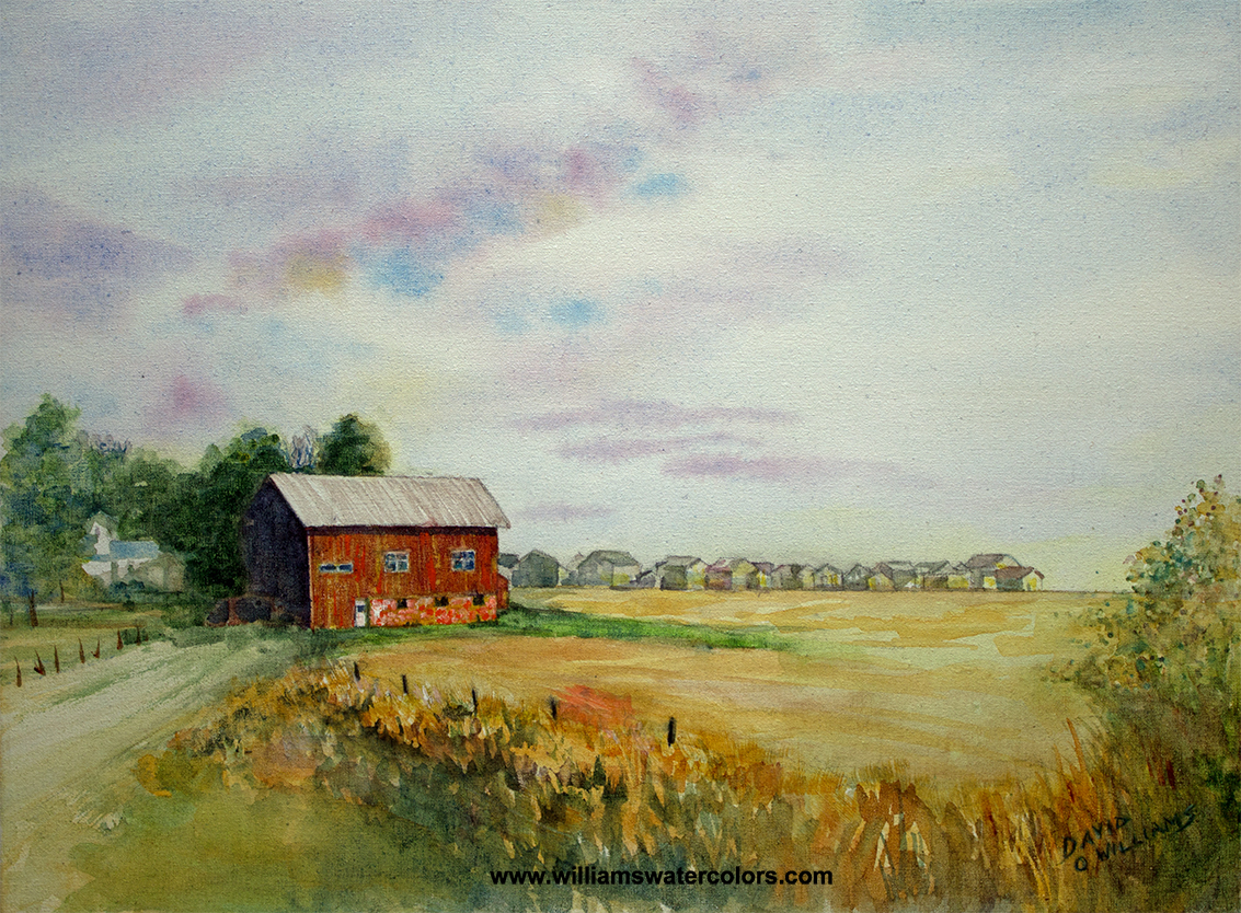 1133x834 The Last Farm. Selection - Farm Watercolor