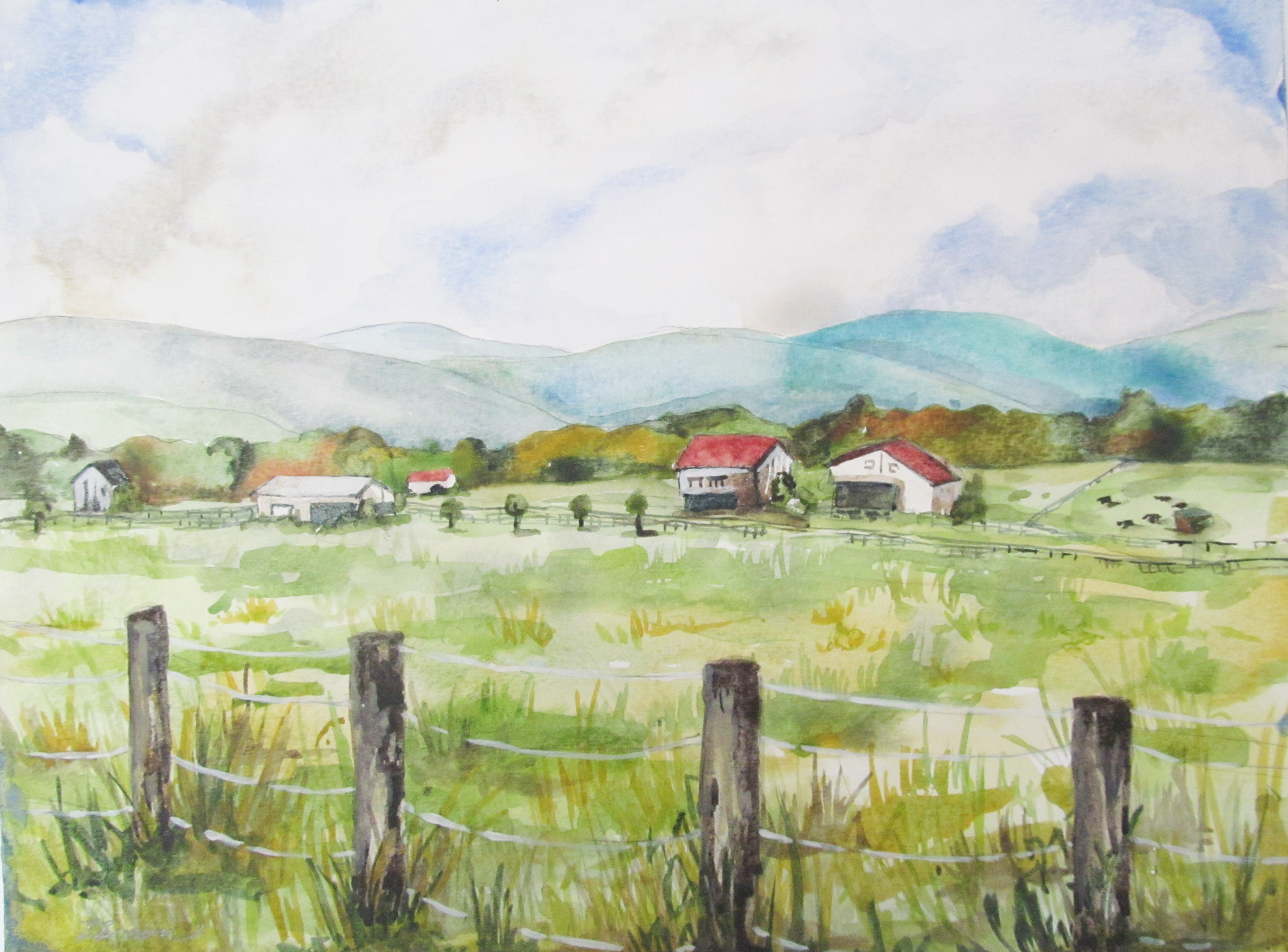 2684x1984 Beauty Of Watercolor - Farm Watercolor