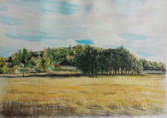 666x470 The Farm - Farm Watercolor Paintings