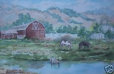 225x145 Watercolor Farming 1950 1969 Art Paintings For Sale Ebay - Farm Watercolor Paintings