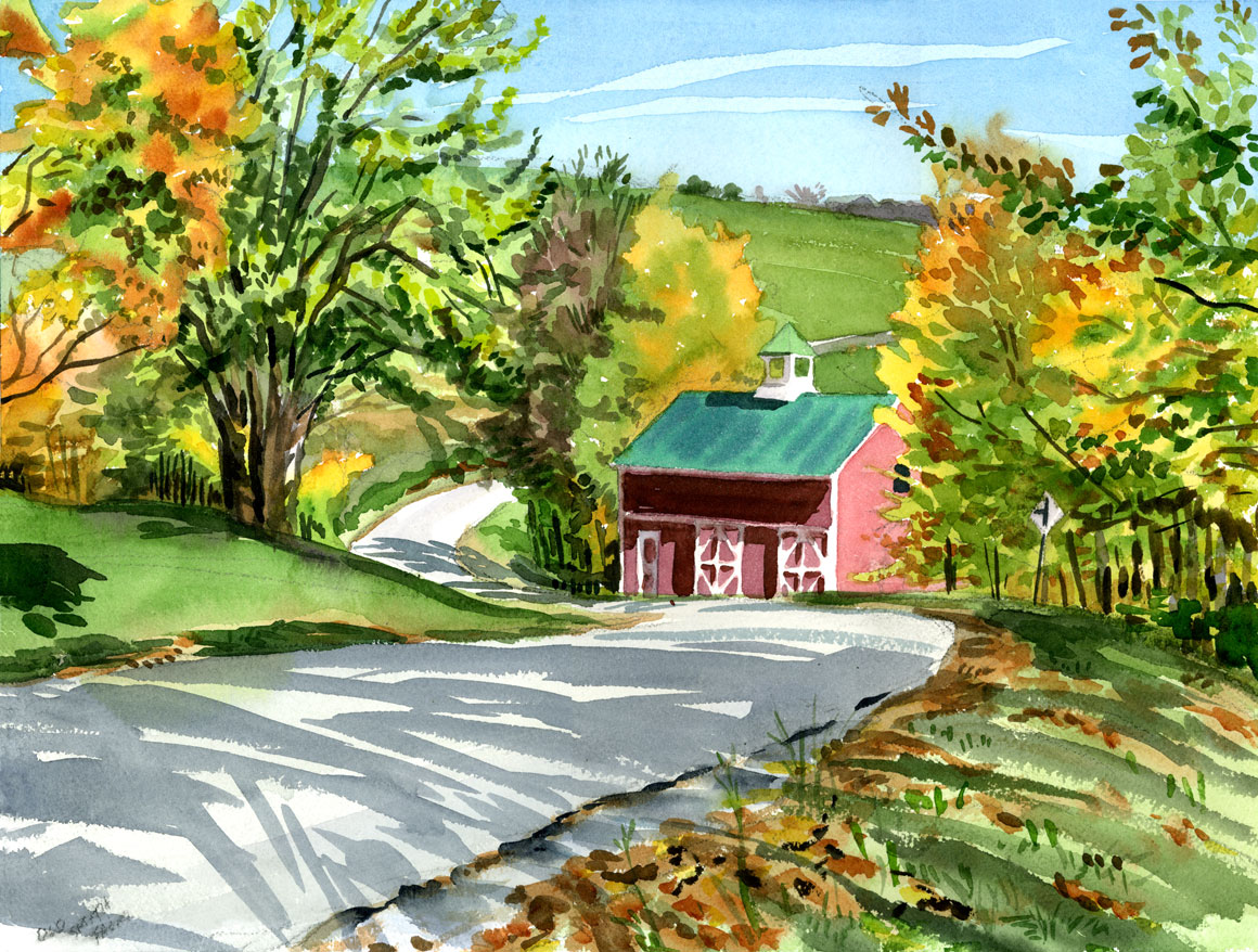 1160x878 Watercolor Portfolio - Farm Watercolor Paintings
