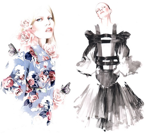 624x549 Fashion Illustrations (3) By Antonio Soares Hand Made, Drawing - Fashion Watercolor