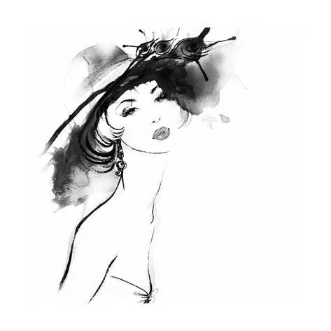 473x473 Woman Portrait .abstract Watercolor .fashion Background Posters By - Fashion Watercolor