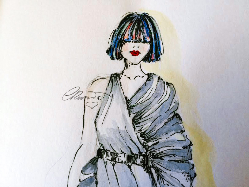 813x610 Fashion Design Yesterdayafter - Fashion Watercolor Sketch
