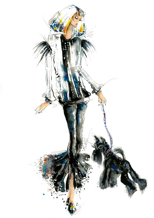 600x849 Fashion Figure Drawing The Stylized Body - Fashion Watercolor Sketch