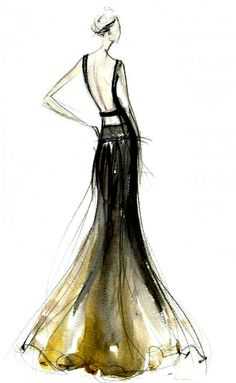 236x383 1523 Best Sketches, Watercolours And Drawings - Fashion Watercolor Sketch