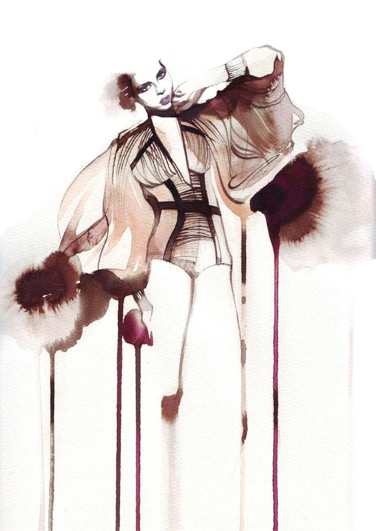 736x1040 Fashion Illustrationpetra Dufkova Fashion And Style Illustrator - Fashion Watercolor Sketch