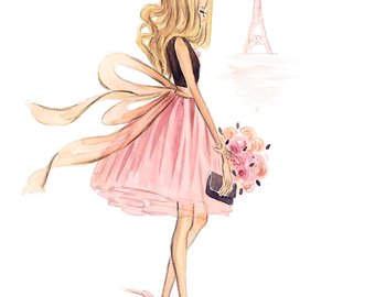 340x270 Items Similar To Custom Illustration Character Design Drawing By - Fashion Watercolor Sketch