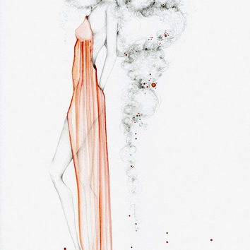 354x354 Watercolor Painting Ooak Fashion From A Bit Of Whimsy My Art - Fashion Watercolor Sketch