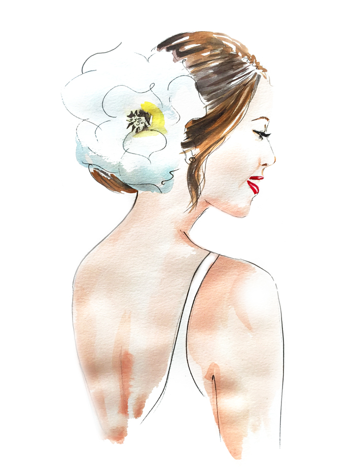 700x933 Delicate Watercolor Sketch - Fashion Watercolor Sketch