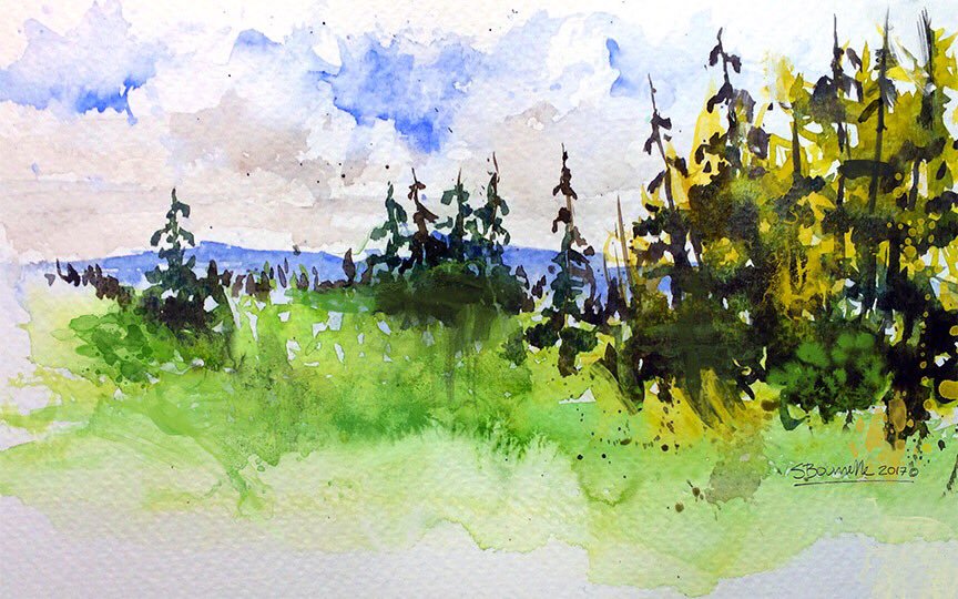 864x540 Stephane Bourrelle On Twitter Fast Watercolor Sketch Landscape - Fast Watercolor