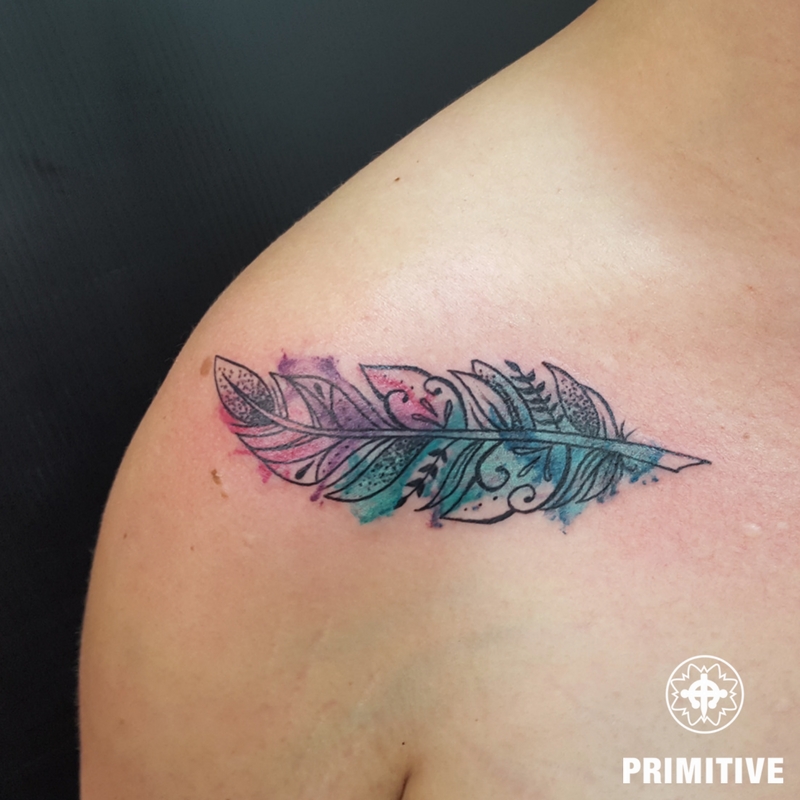 800x800 Feather Watercolor Georgina - Feather Watercolor Tattoo