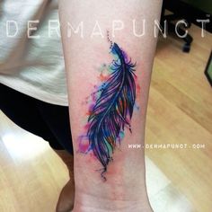 236x236 Examples Of Watercolor Tattoo Tattoos - Feather Watercolor Tattoo