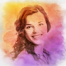 220x220 Warm Colors Painting Effect. Photo To Watercolor Online. - Female Watercolor