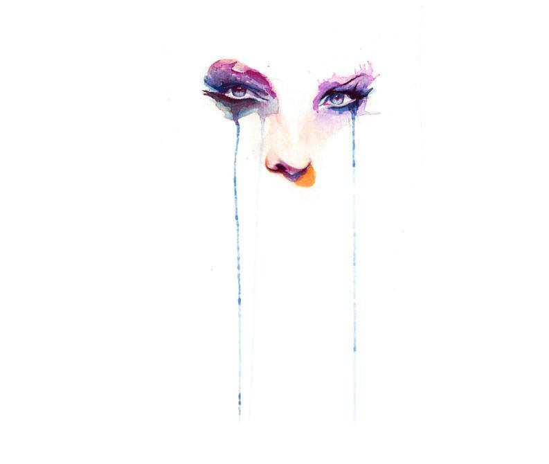 793x670 Female Woman Portrait Watercolor Painting Art Life Drip Color - Female Watercolor