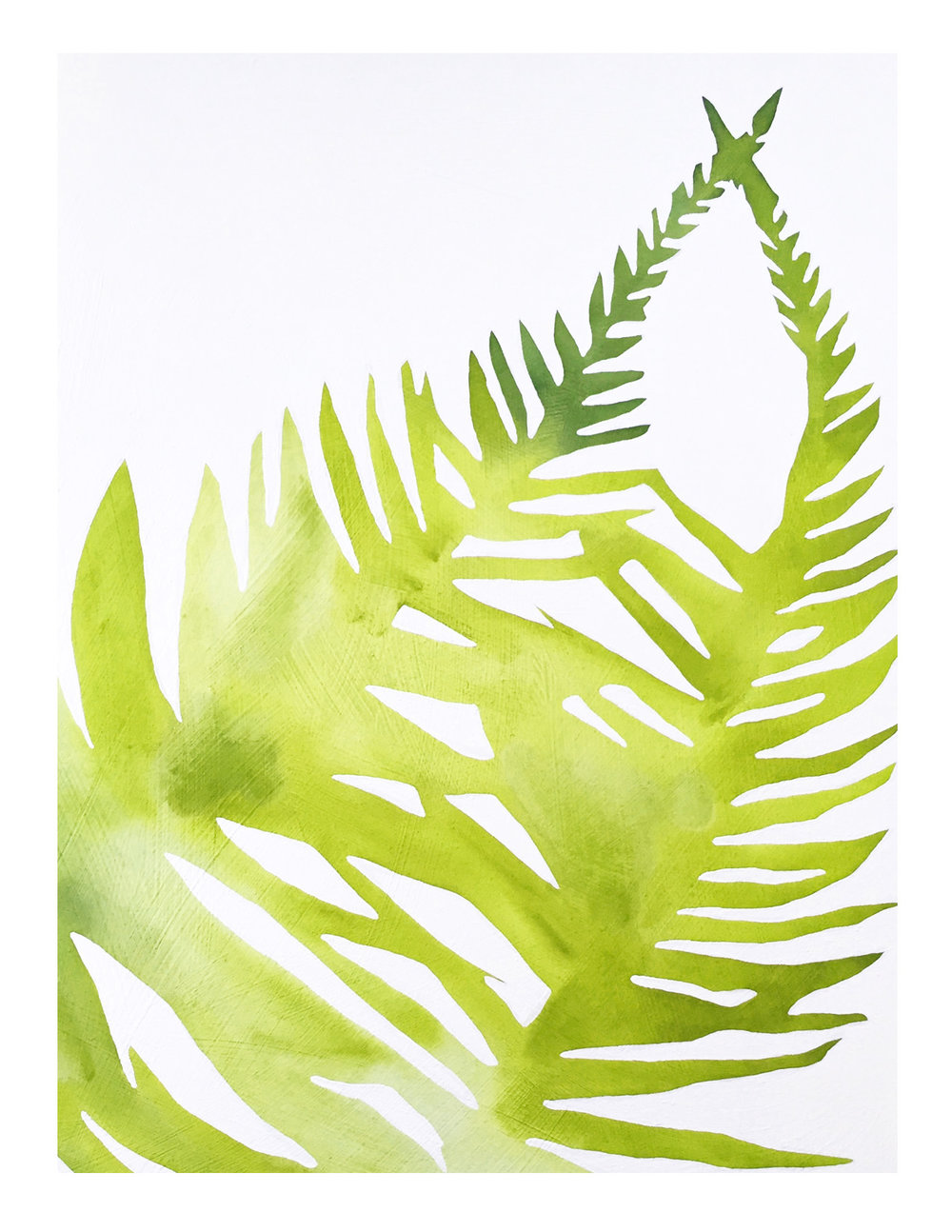 1000x1294 Watercolor Fern Print Modern Botanical Art Print 11x14 Rachel - Fern Watercolor