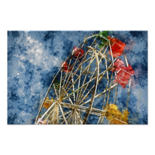 307x307 Ferris Wheel Posters Amp Photo Prints Zazzle - Ferris Wheel Watercolor
