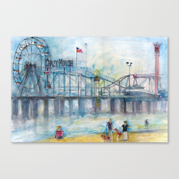 700x700 Altantic City, New Jersey - Ferris Wheel Watercolor