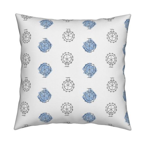 500x500 Ferris Wheels Watercolor Medium Fabric - Ferris Wheel Watercolor