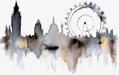 460x289 London Ferris Wheel, London Clipart, Wheel Clipart, - Ferris Wheel Watercolor