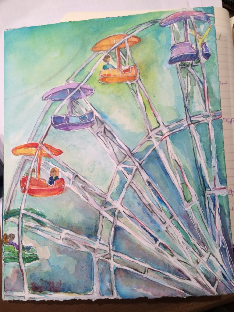 Ferris Wheel Watercolor at PaintingValley.com | Explore collection of ...