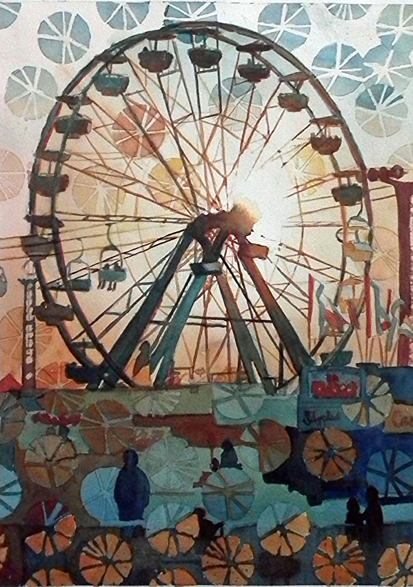 599x850 Anne Hightower Patterson - Ferris Wheel Watercolor