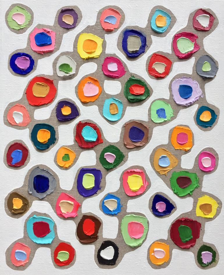 770x946 Fidget Spinner Polka Daubs Painting By Ann Marie Coolick Saatchi Art - Fidget Spinner Watercolor