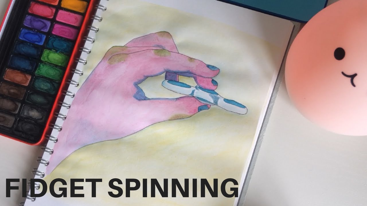1280x720 Watercolour Pop Art Of A Fidget Spinner - Fidget Spinner Watercolor