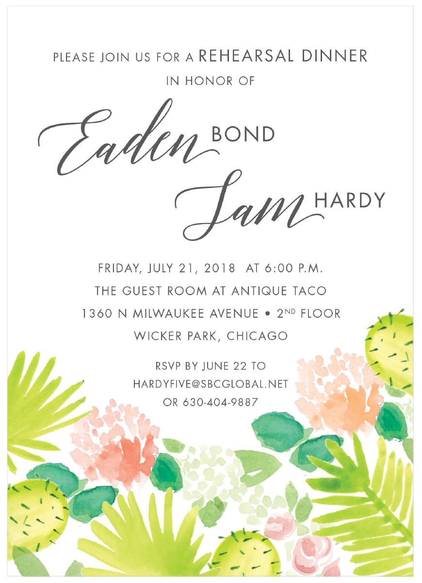 870x1200 Fiesta In Watercolor Rehearsal Dinner Or Party Invitation - Fiesta Watercolor