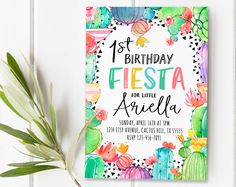 236x187 Llama Birthday Party Invitation, Fiesta Birthday Invite, Balloons - Fiesta Watercolor