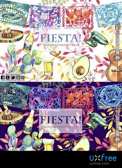 500x686 Mexican Fiesta Watercolor Clip Art 1473200 - Fiesta Watercolor
