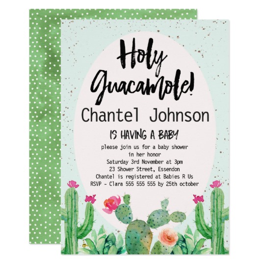 540x540 Watercolor Cactus Fiesta Baby Shower Invitation - Fiesta Watercolor
