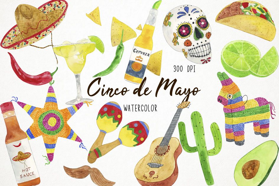 945x630 Watercolor Fiesta Clipart, Cinco De Mayo Clipart - Fiesta Watercolor