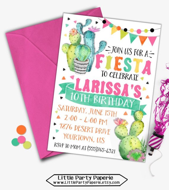 570x641 Fiesta Birthday Invitation Fiesta Invitation Fiesta Party - Fiesta Watercolor