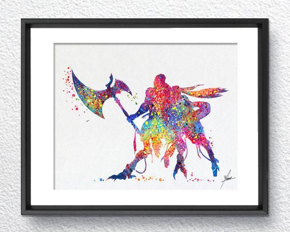 570x456 Final Fantasy Xiii Video Game Inspired Watercolor Illustrations - Final Fantasy Watercolor