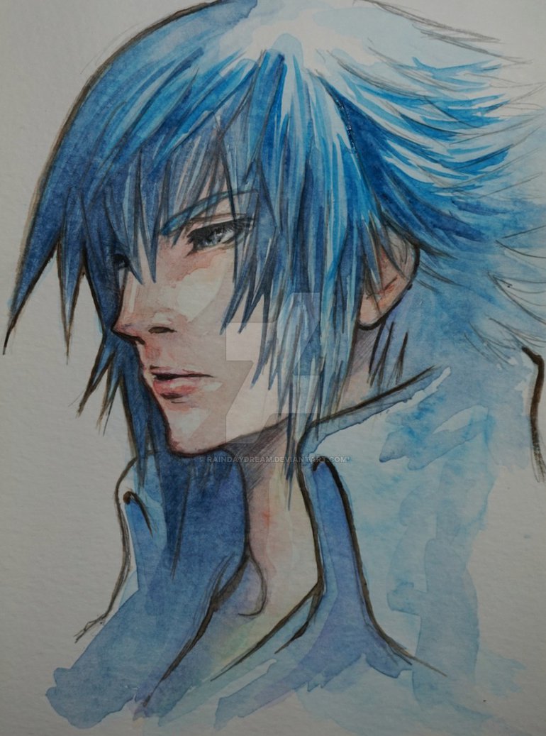 770x1037 Final Fantasy Xv Noct By Raindaydream - Final Fantasy Watercolor
