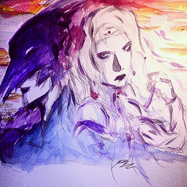 640x640 Final Fantasy Iv. Kain Highwind Amp Cecil Harvey Watercolour - Final Fantasy Watercolor