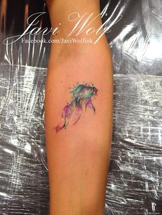 236x313 Fighting Fish - Fish Watercolor Tattoo