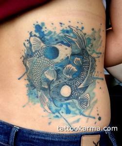 251x300 Watercolor Koi Fish Tattoo - Fish Watercolor Tattoo