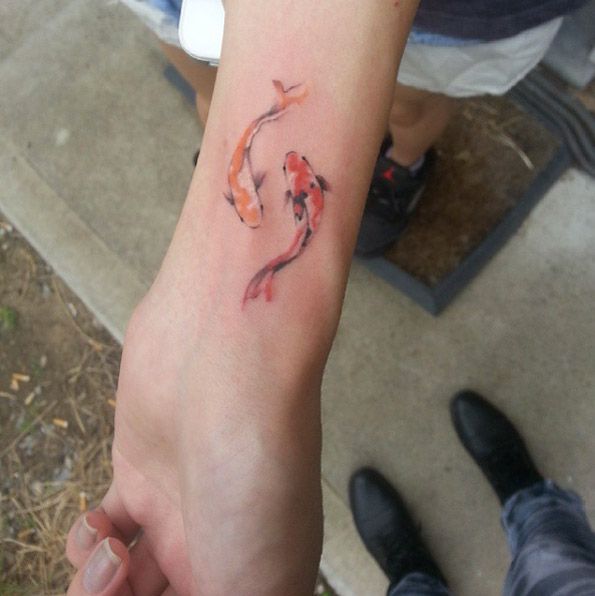 595x596 Watercolor Tattoo - Fish Watercolor Tattoo
