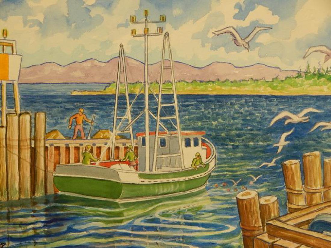 1100x824 Howard John Besnia Fishing Boat Watercolor - Fishing Boat Watercolor