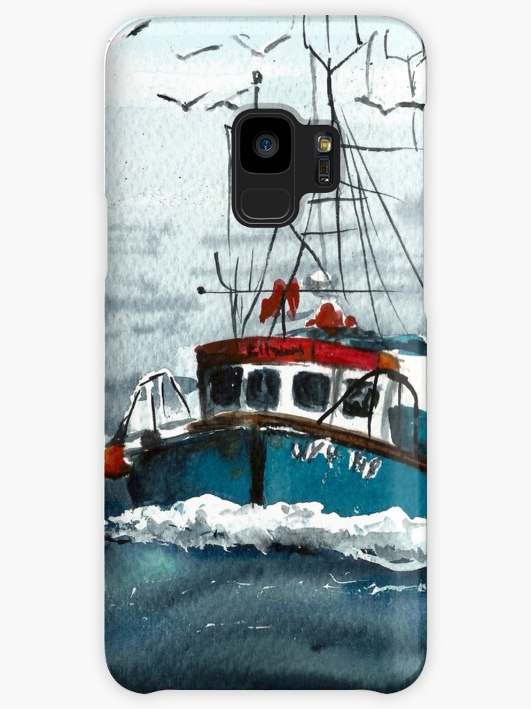 750x1000 Sea Sail Fishing Boat Watercolor Design Travel Cases Amp Skins For - Fishing Boat Watercolor